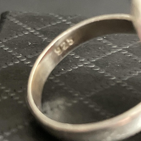 Sterling Silver Druzy Ring Quartz Statement Graphite Stone 925 Size 5 - Picture 6 of 7